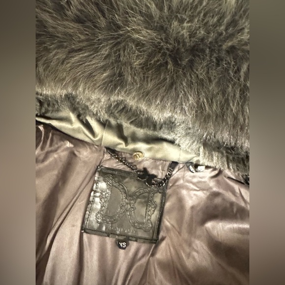 Dawn Levy Luka Fitted Parka with Velvet & Fur Trim XS - Picture 8 of 9